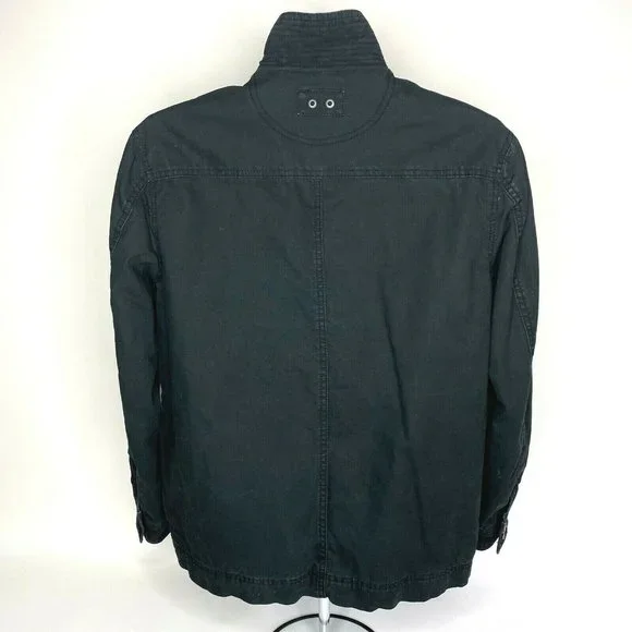 Converse One Star Black Jacket Quilted Lined Zip Snap Front Coat Size XS - Picture 3 of 10